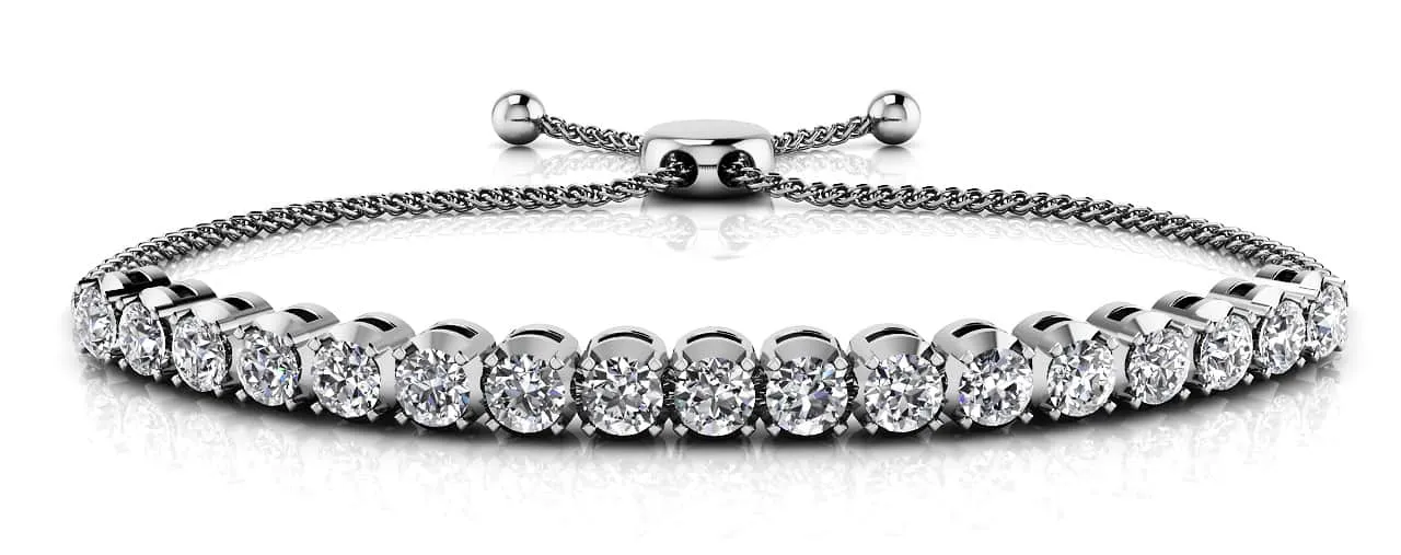 Classic 4 Prong Adjustable Lab-Grown Diamond Bracelet with 0.69 ct.(finished) 2mm