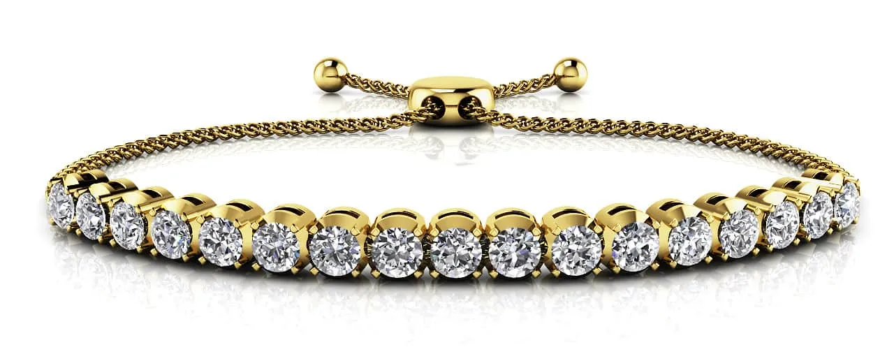 Classic 4 Prong Adjustable Lab-Grown Diamond Bracelet with 0.69 ct.(finished) 2mm