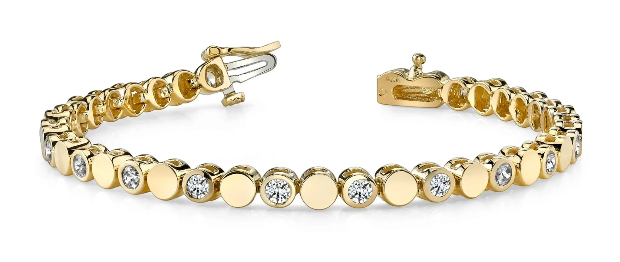 Classic Alternating Circle And Diamond Bracelet with 2.55 ct.(finished) 3.5mm