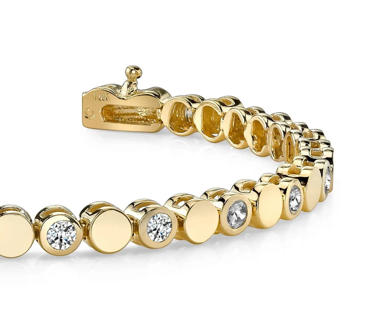 Classic Alternating Circle And Diamond Bracelet with 2.55 ct.(finished) 3.5mm