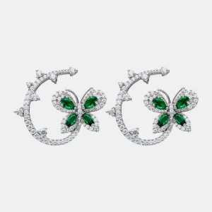 Classic Emerald Butterfly Earrings