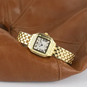Classic luxury: luxury fashion ladies' watch square brand ladies' quartz watch silver steel bracelet