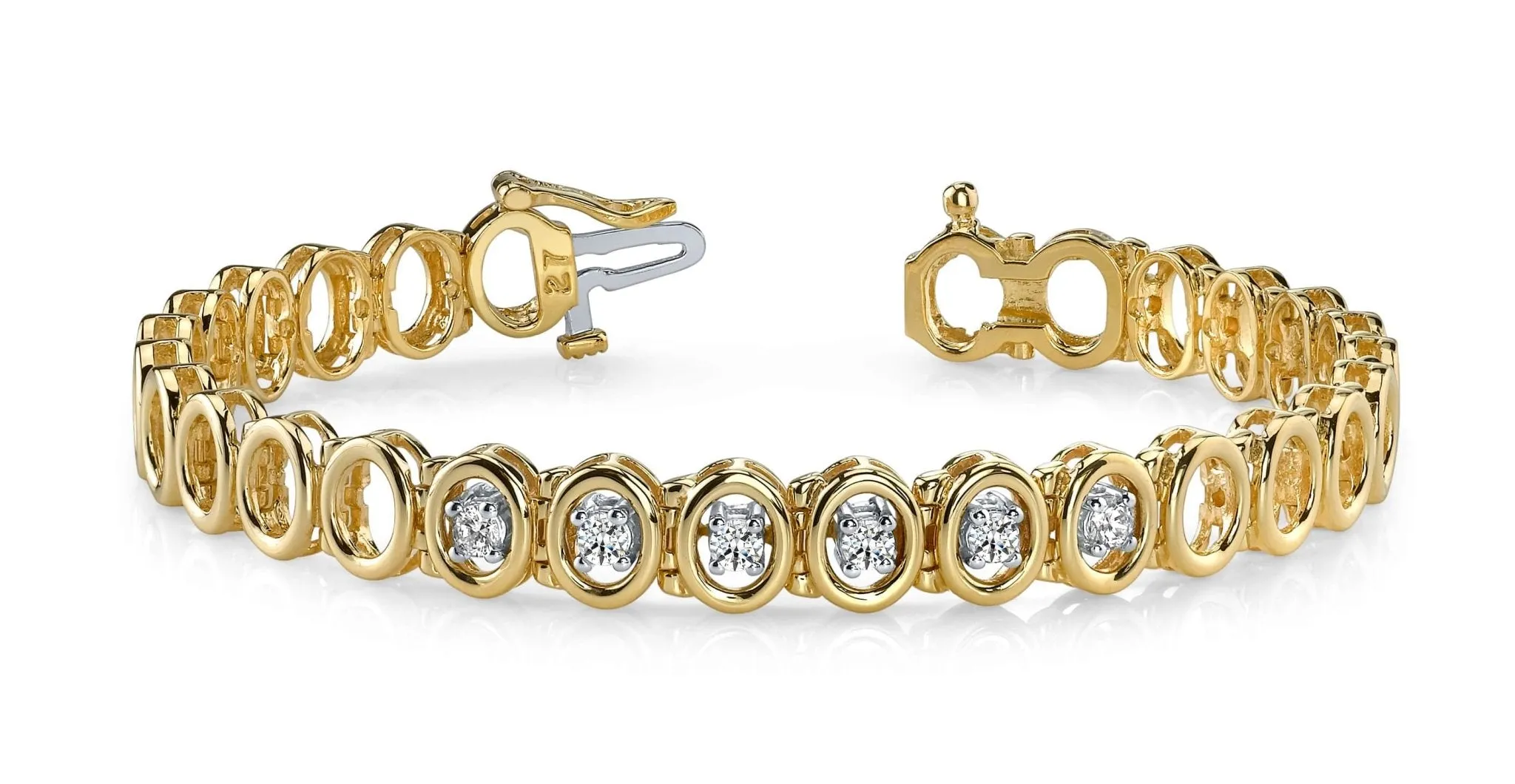 Classic Two Tone Add A Diamond Bracelet with 0.60 ct.(finished) 3mm