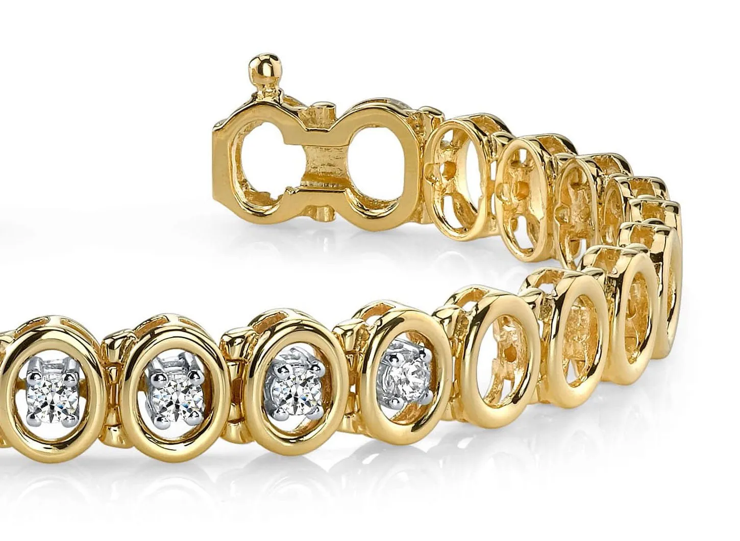 Classic Two Tone Add A Diamond Bracelet with 0.60 ct.(finished) 3mm