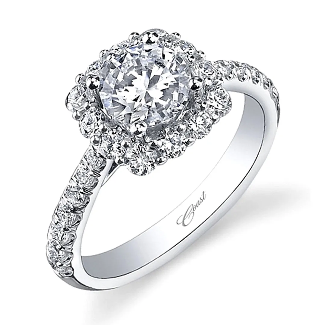 Coast Diamond Cushion Halo Diamond Engagement Ring