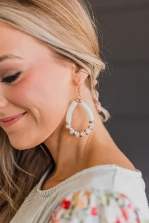 Confess My Love Beaded Earrings- Ivory
