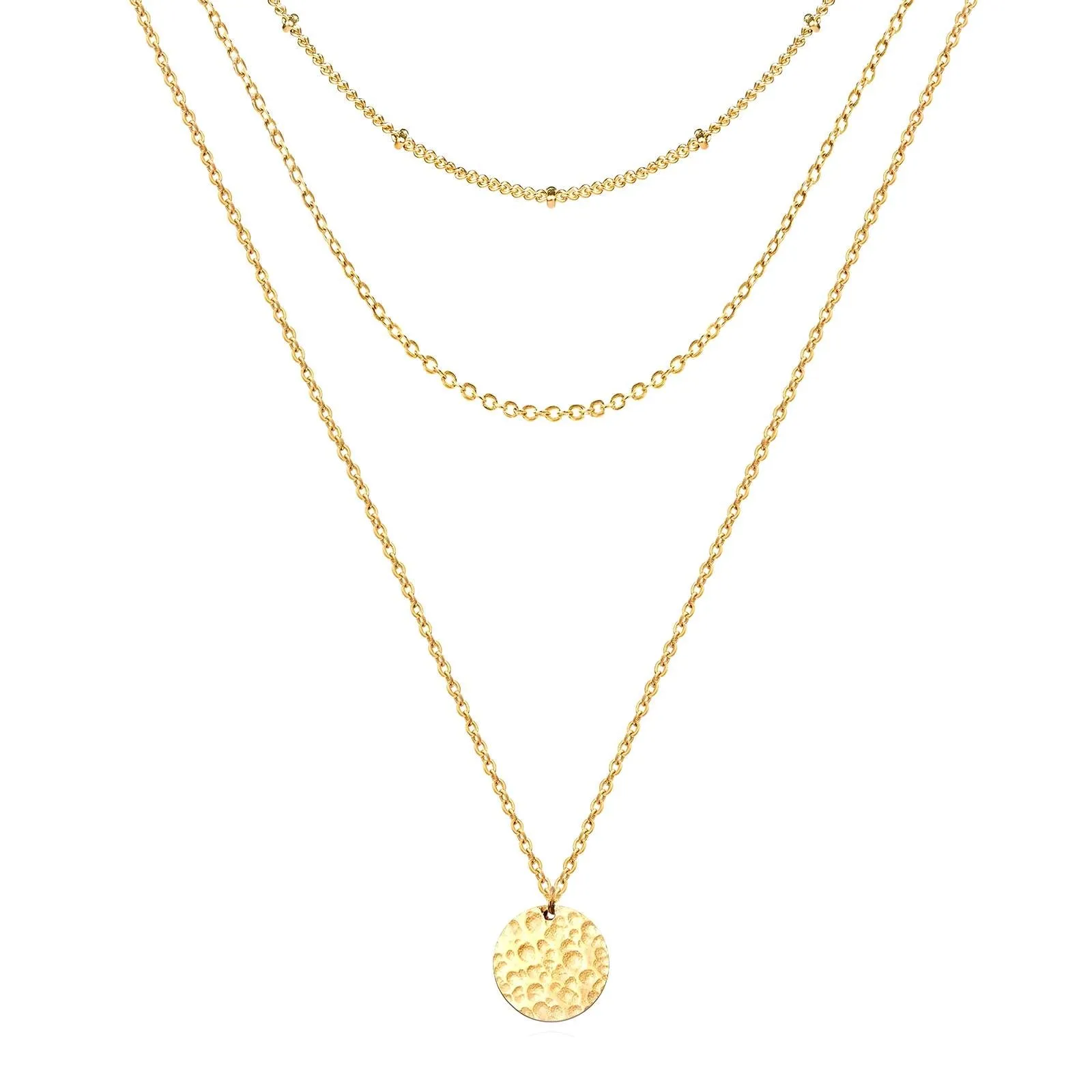 Contemporary Chain Necklace in 18K Gold Plated Steel