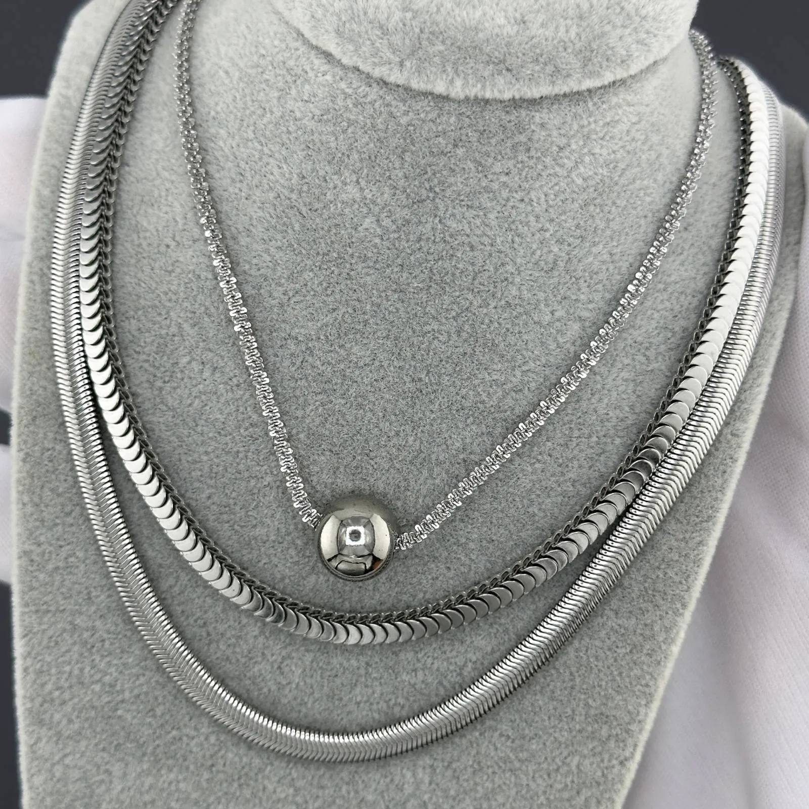 Contemporary Chain Necklace in Stainless Steel