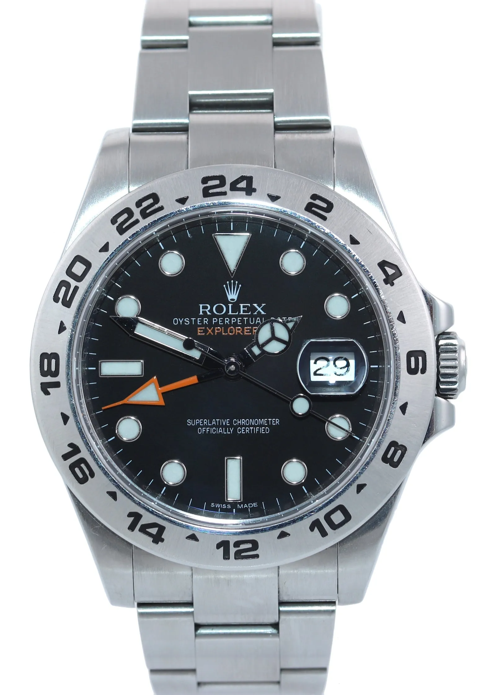 Copy of PAPERS Rolex Explorer II 42mm 216570 Black Dial Steel GMT Date Watch Box