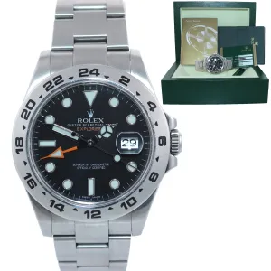 Copy of PAPERS Rolex Explorer II 42mm 216570 Black Dial Steel GMT Date Watch Box