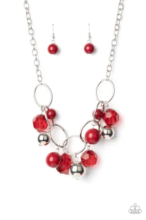 Cosmic Getaway Red Paparazzi Necklace