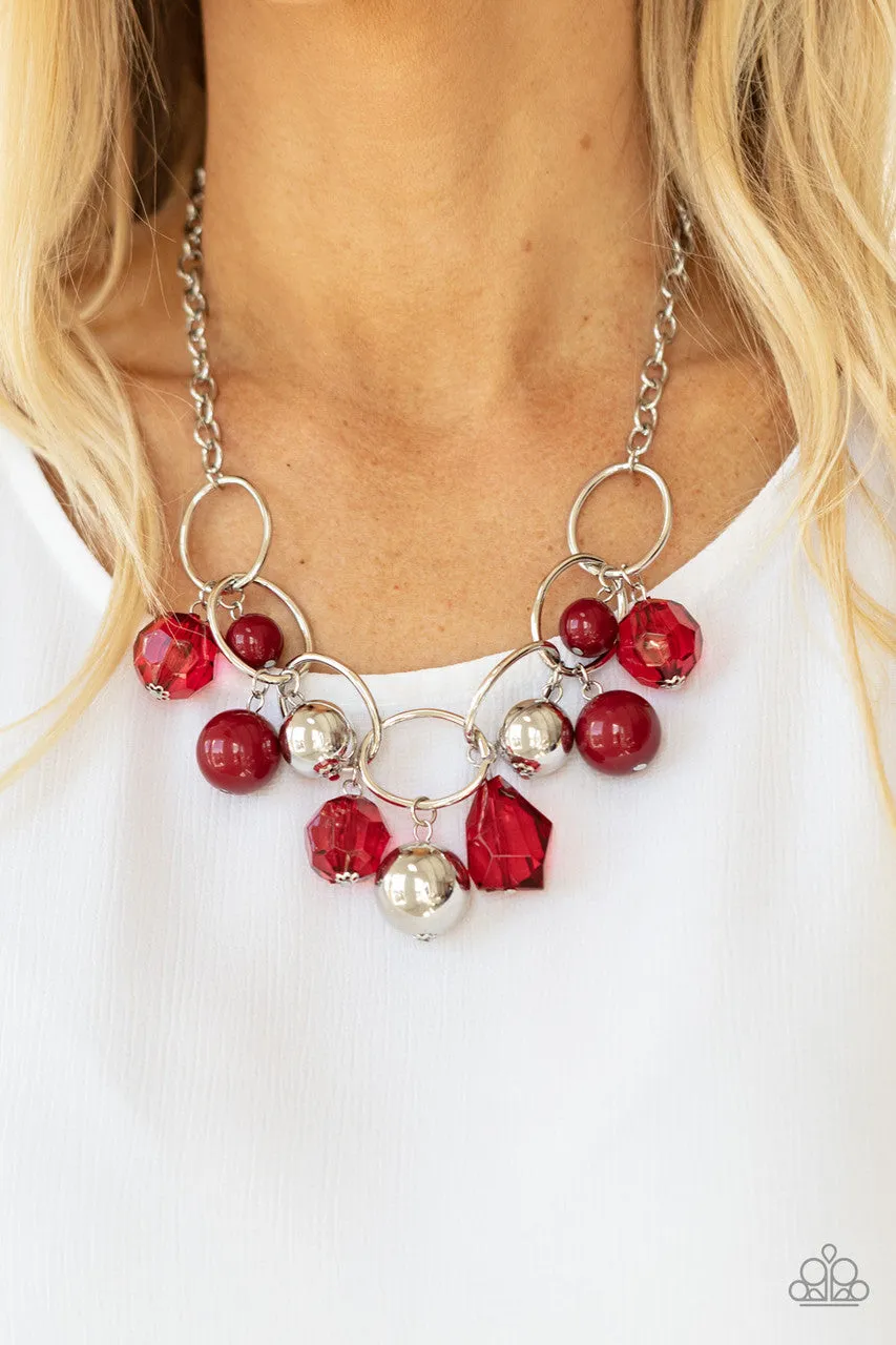 Cosmic Getaway Red Paparazzi Necklace