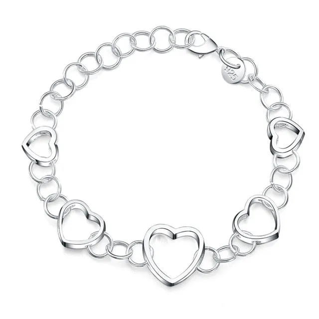 Creative twist circle 925 chain women men silver plated bracelets new high -quality fashion jewelry Christmas gifts H070