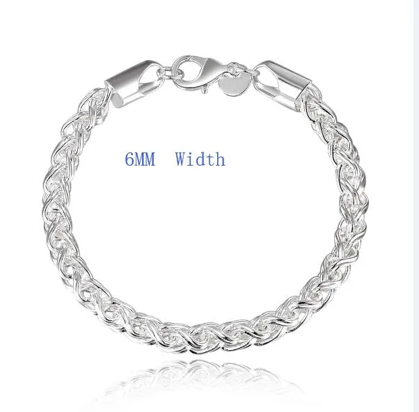 Creative twist circle 925 chain women men silver plated bracelets new high -quality fashion jewelry Christmas gifts H070