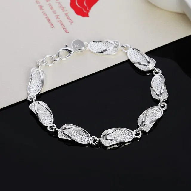 Creative twist circle 925 chain women men silver plated bracelets new high -quality fashion jewelry Christmas gifts H070