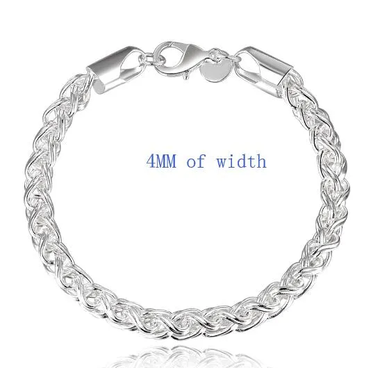 Creative twist circle 925 chain women men silver plated bracelets new high -quality fashion jewelry Christmas gifts H070