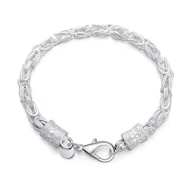 Creative twist circle 925 chain women men silver plated bracelets new high -quality fashion jewelry Christmas gifts H070