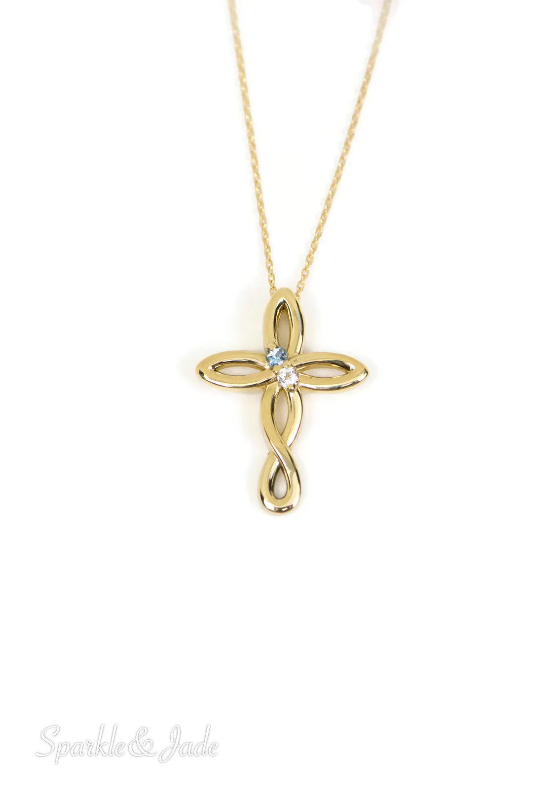 Cross Family Birthstone Pendant or Necklace