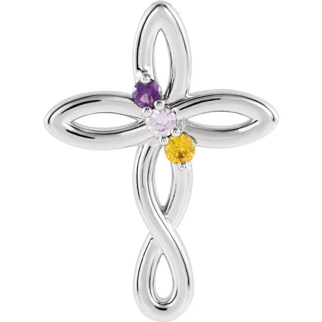Cross Family Birthstone Pendant or Necklace