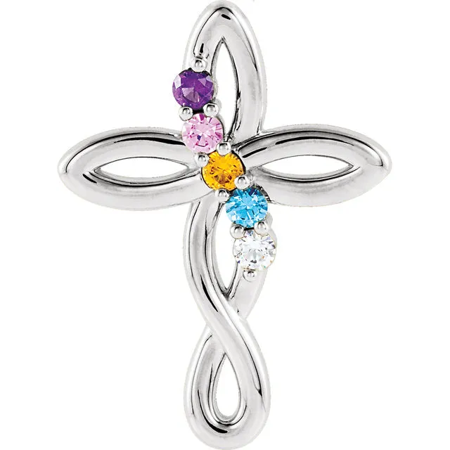 Cross Family Birthstone Pendant or Necklace