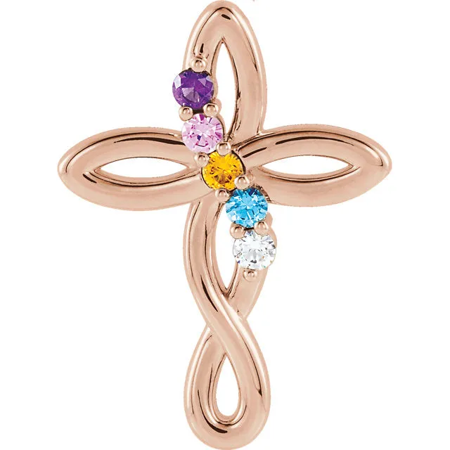 Cross Family Birthstone Pendant or Necklace