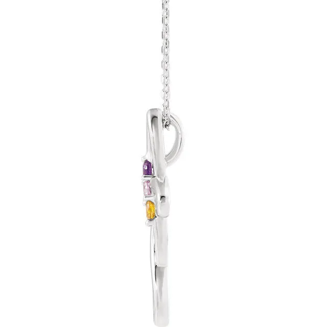 Cross Family Birthstone Pendant or Necklace