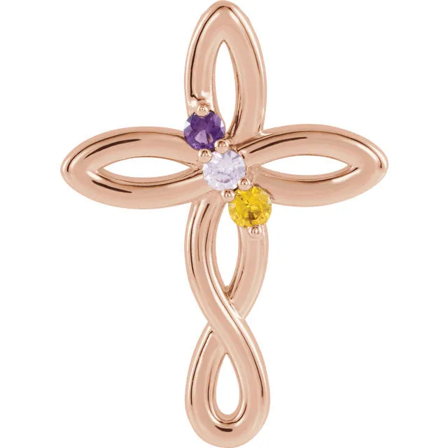 Cross Family Birthstone Pendant or Necklace