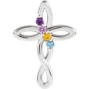 Cross Family Birthstone Pendant or Necklace
