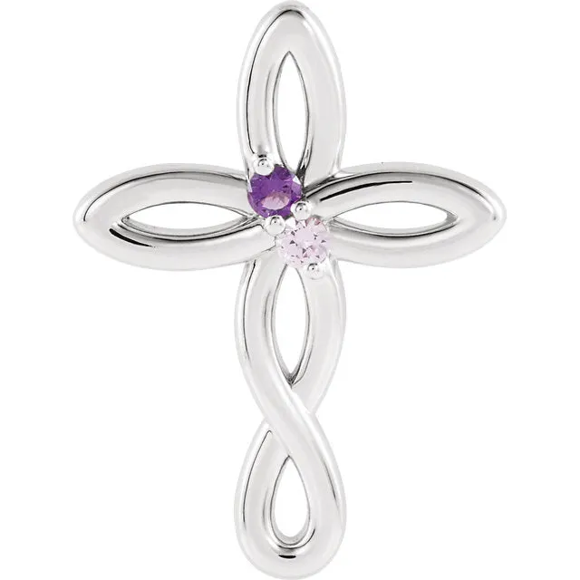 Cross Family Birthstone Pendant or Necklace