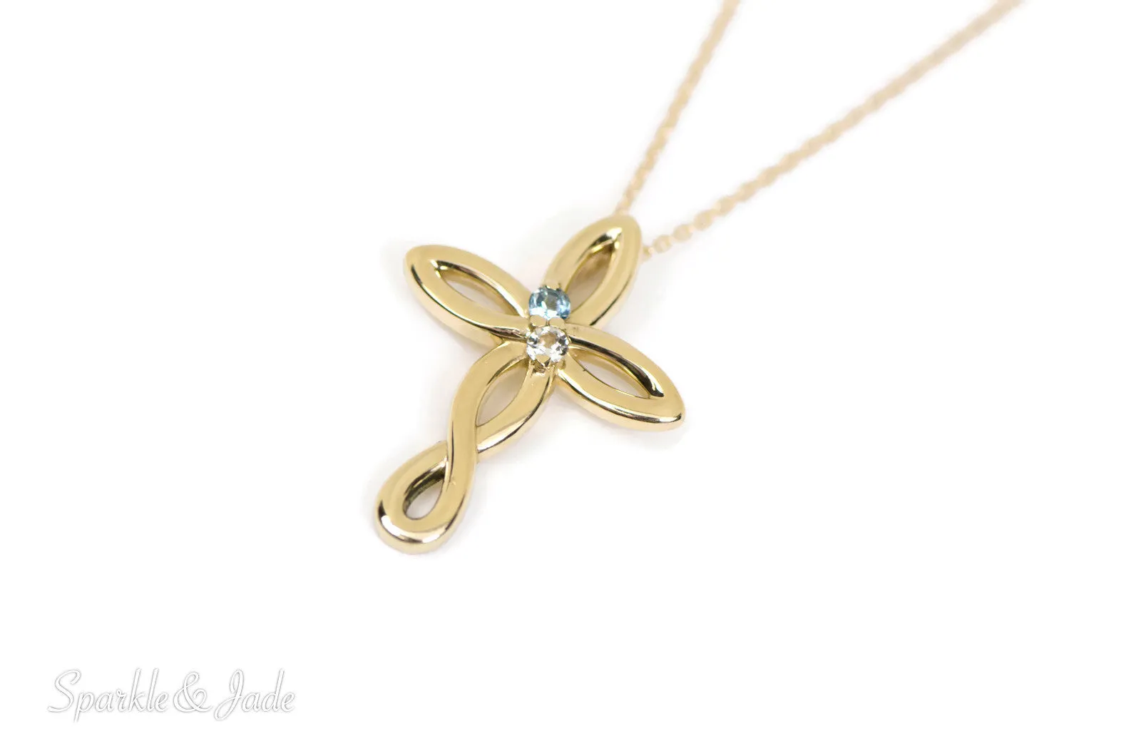 Cross Family Birthstone Pendant or Necklace