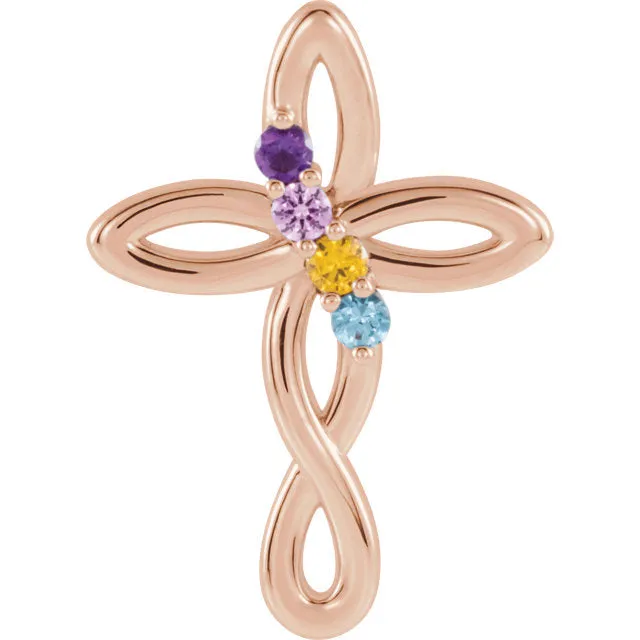 Cross Family Birthstone Pendant or Necklace