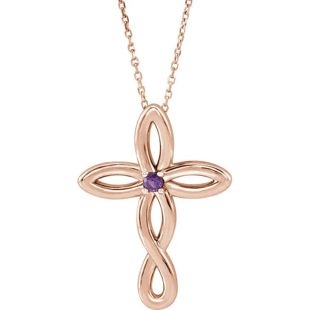 Cross Family Birthstone Pendant or Necklace