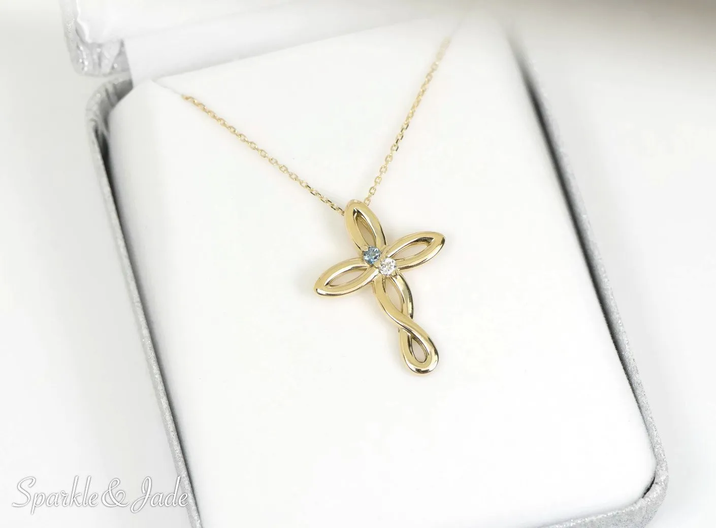Cross Family Birthstone Pendant or Necklace