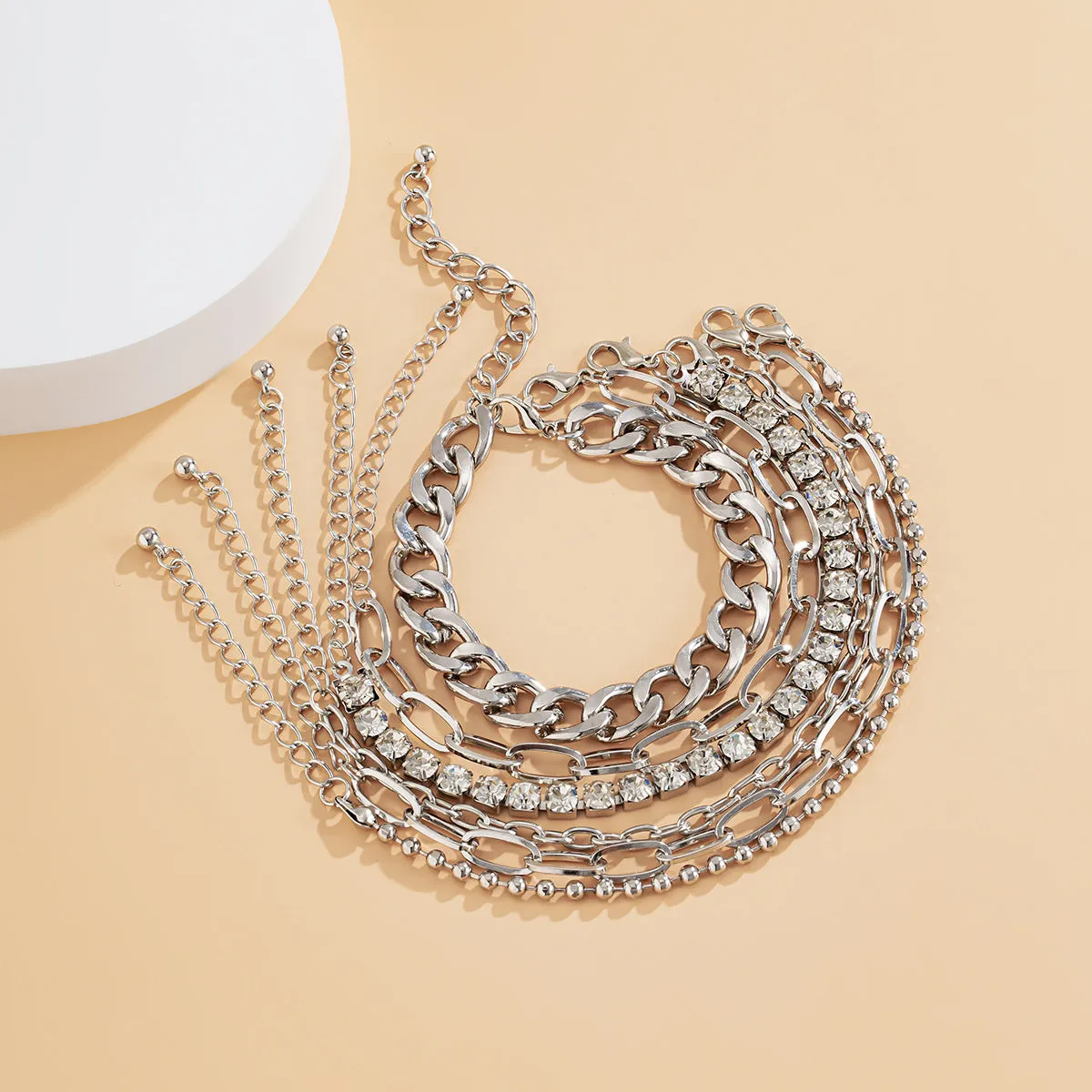 Cubic Zirconia & Silver-Plated Tennis Bracelet Set