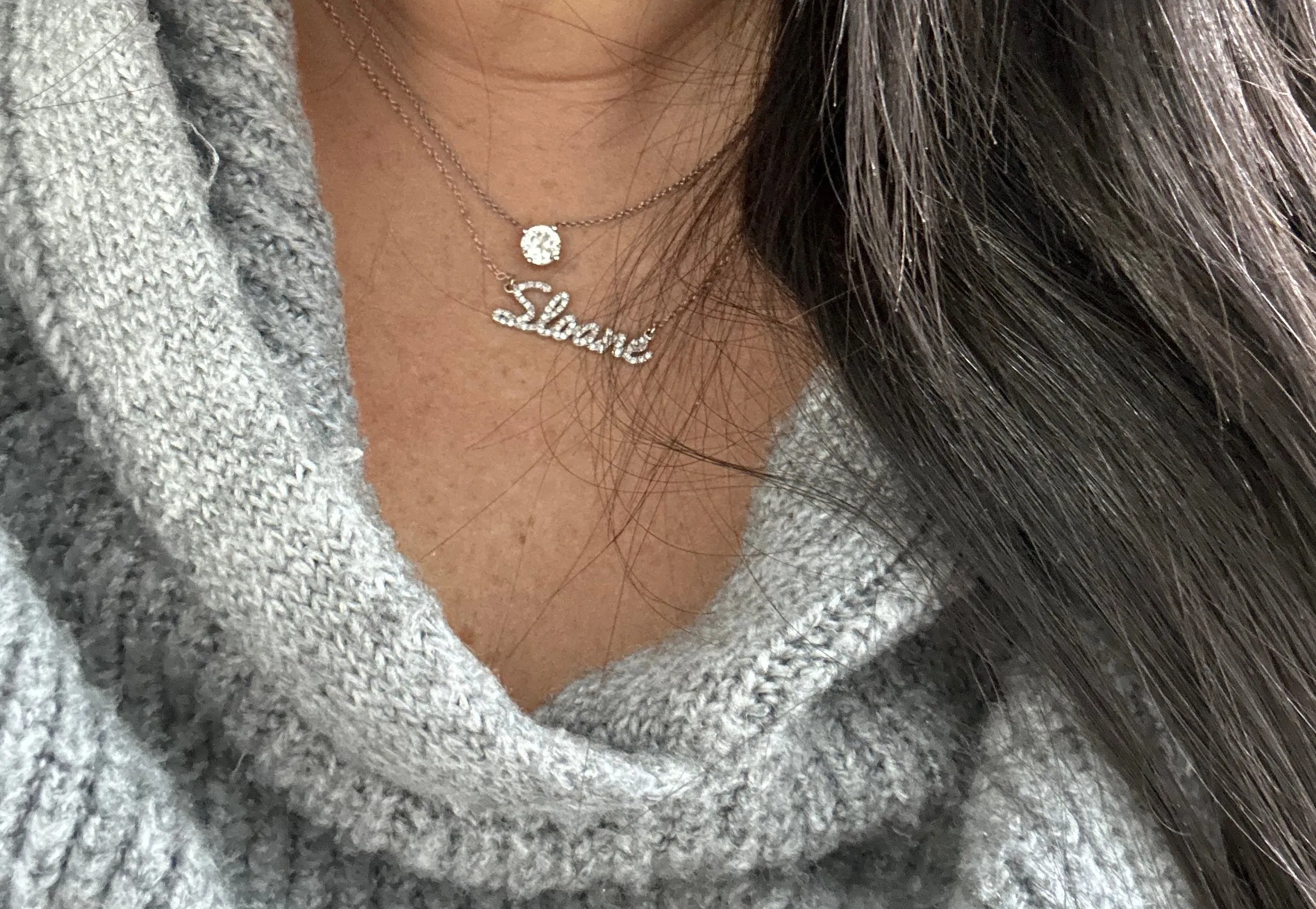 Cursive Diamond Nameplate