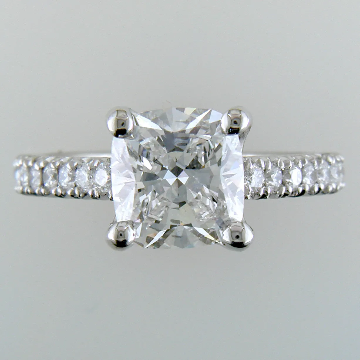Cushion Brilliant 2 Carat Diamond Engagement Ring Platinum