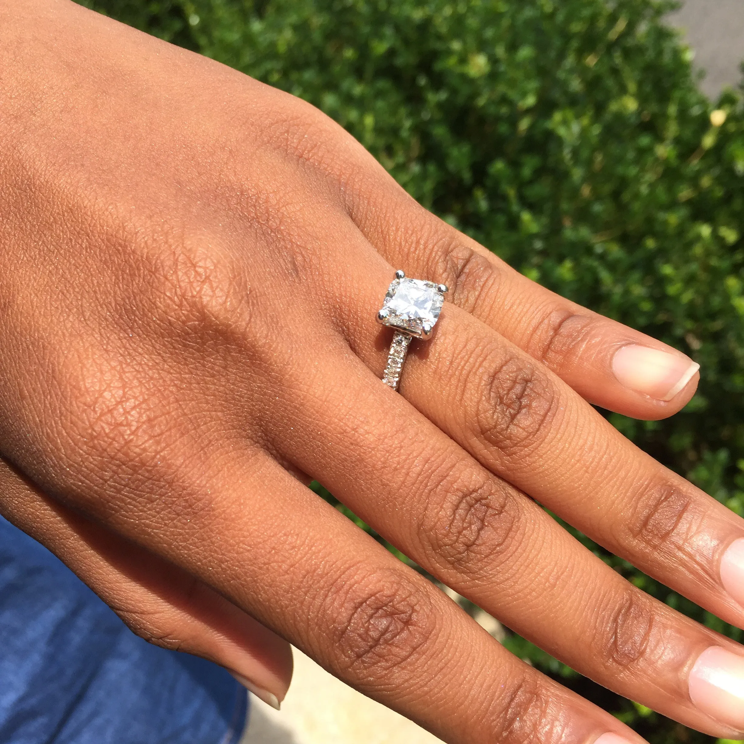 Cushion Brilliant 2 Carat Diamond Engagement Ring Platinum