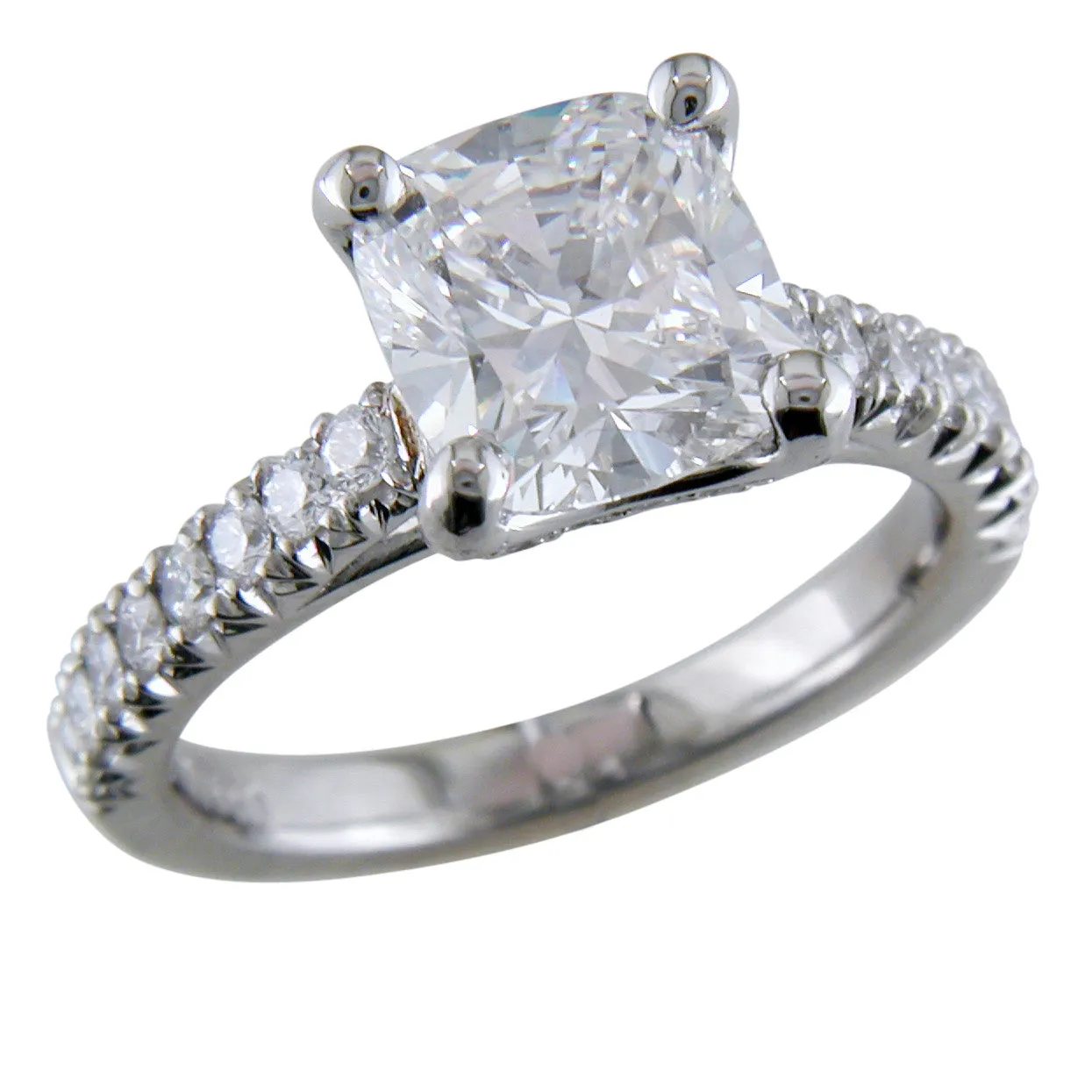Cushion Brilliant 2 Carat Diamond Engagement Ring Platinum