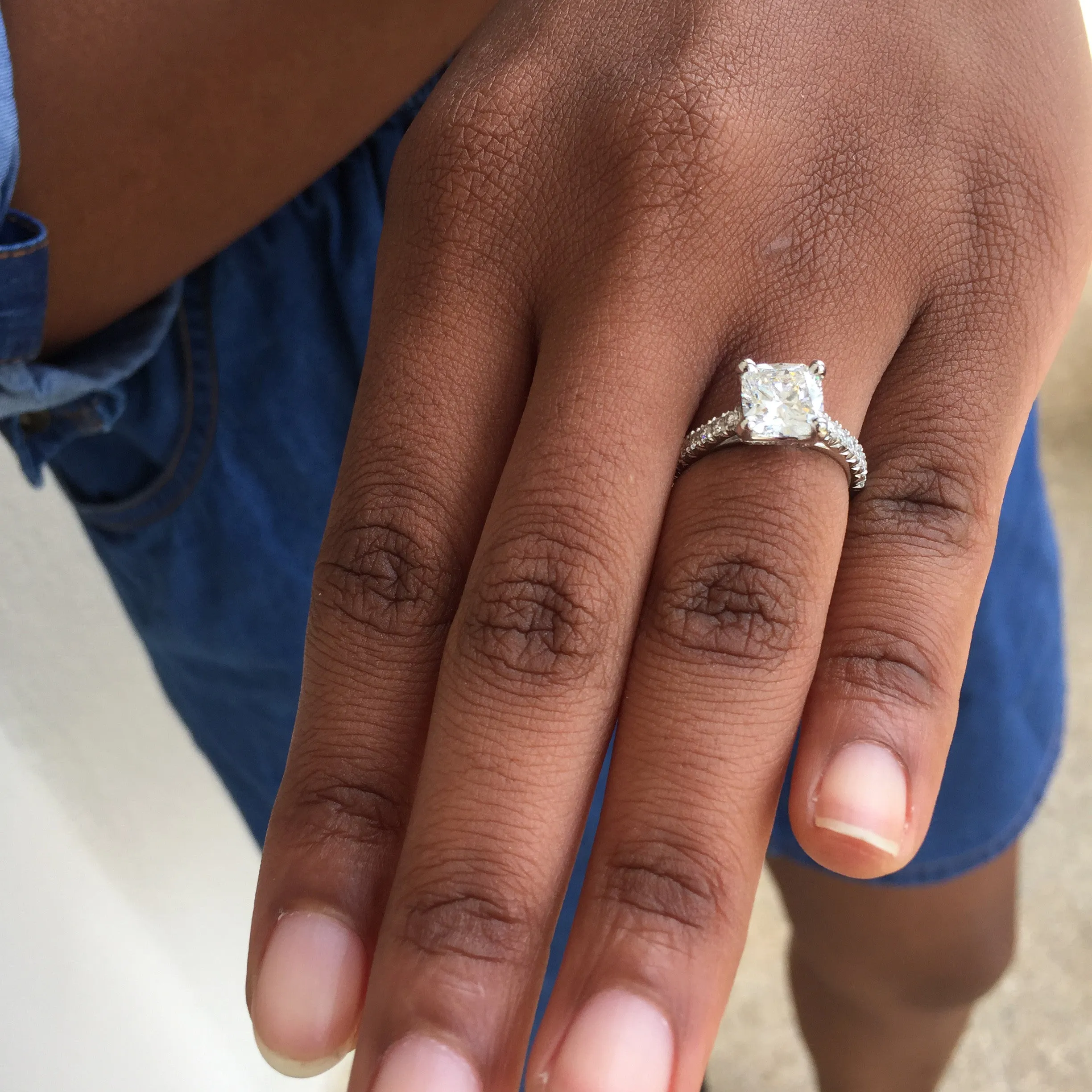 Cushion Brilliant 2 Carat Diamond Engagement Ring Platinum
