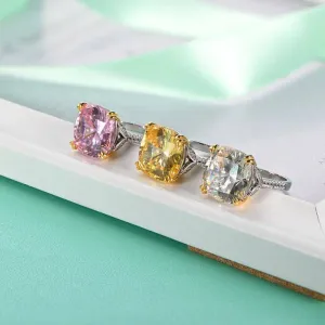 Cushion Cut 2 Tone Plating Engagement Ring