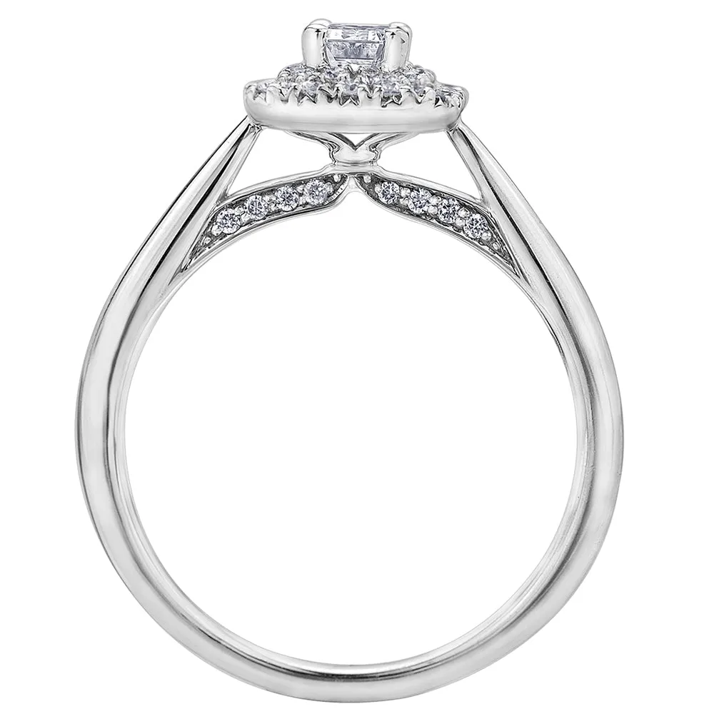 Cushion Cut Canadian Diamond Ring with Halo