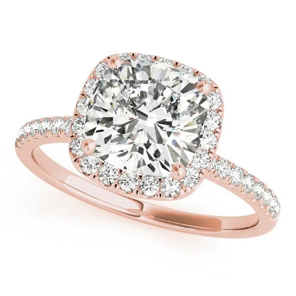 Cushion Cut Halo Engagement Ring