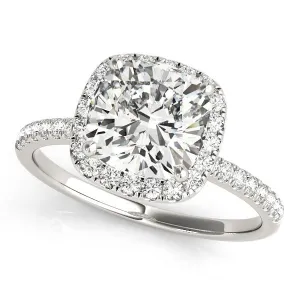 Cushion Cut Halo Engagement Ring