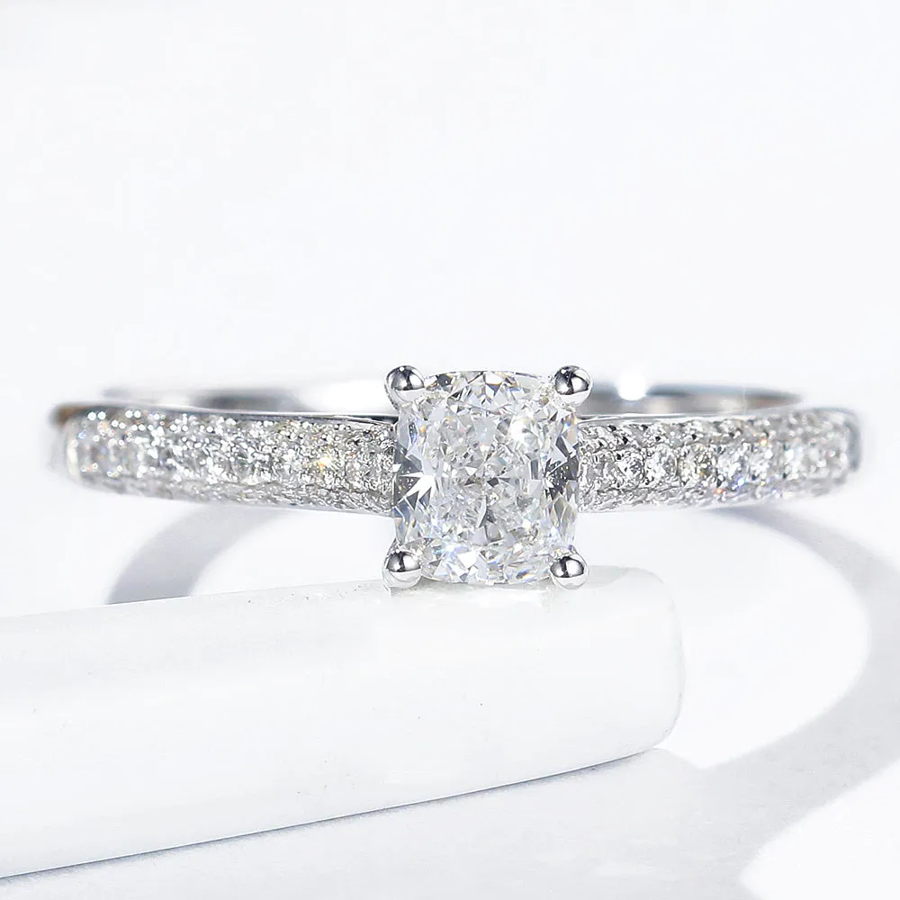 Cushion Cut Lab-Grown Diamond Engagement Ring