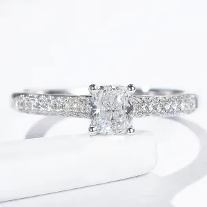 Cushion Cut Lab-Grown Diamond Engagement Ring