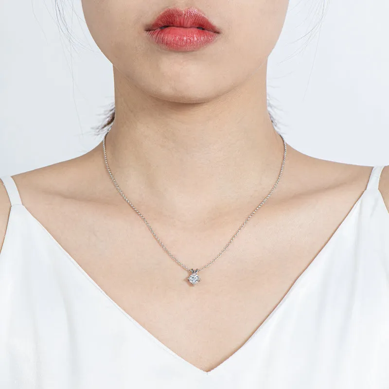 Cushion Cut Moissanite Diamond Pendant Necklace