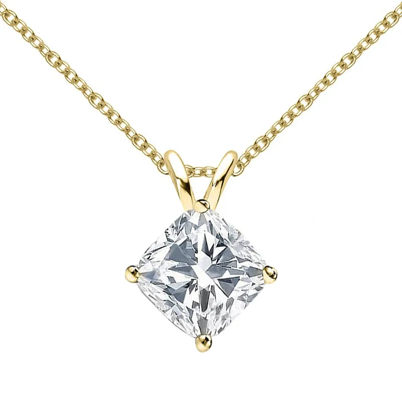 Cushion Cut Moissanite Diamond Pendant Necklace
