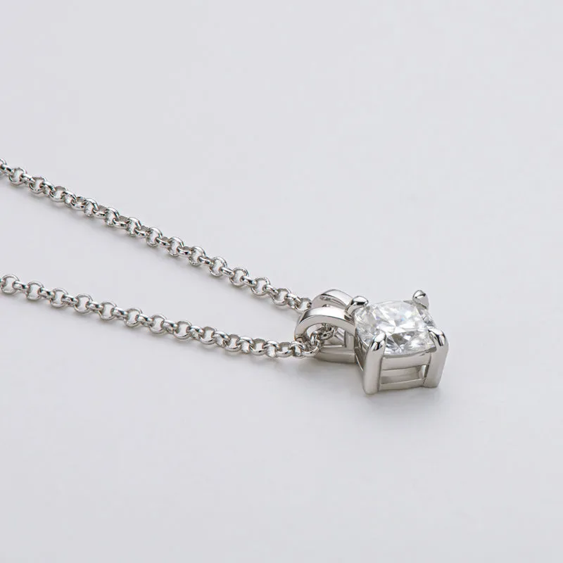 Cushion Cut Moissanite Diamond Pendant Necklace