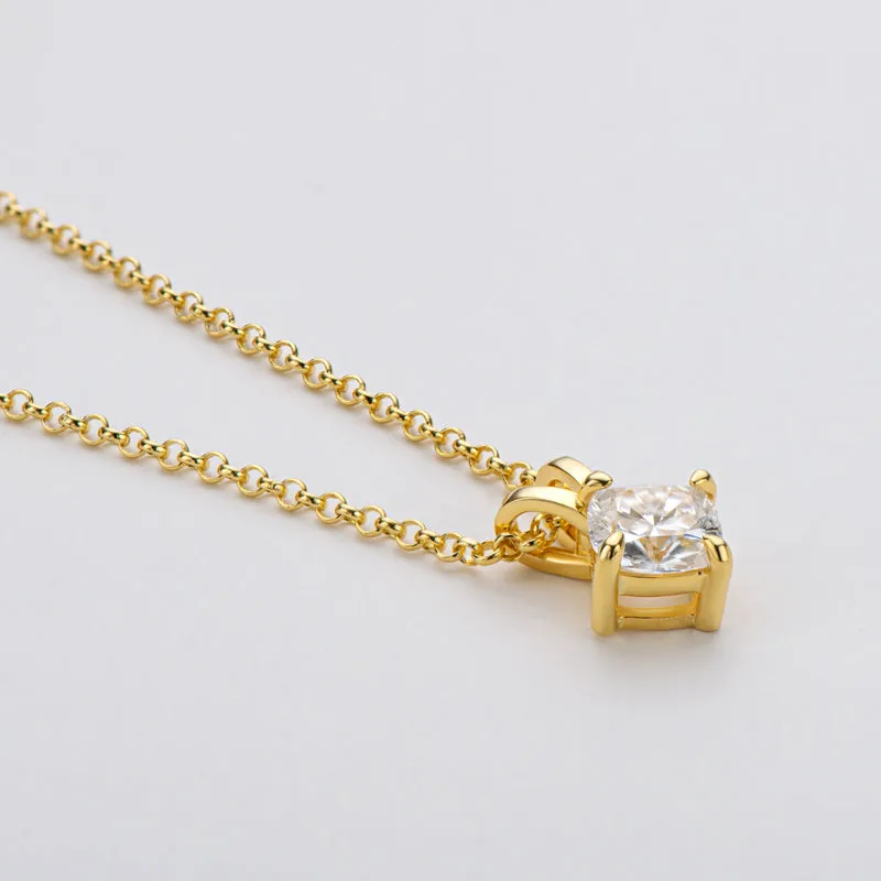 Cushion Cut Moissanite Diamond Pendant Necklace