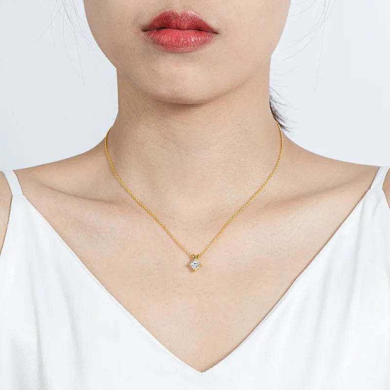 Cushion Cut Moissanite Diamond Pendant Necklace